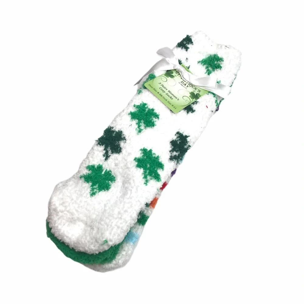 Legappeal St. Patrick’s Day Crew Socks 3 Pack White Green